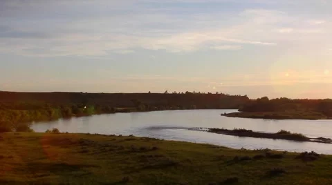 Sunset on the Yellowstone River Video stock 66636776