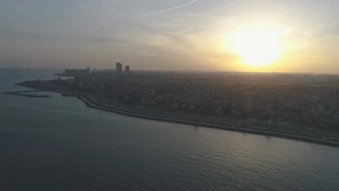 Sunset in Yenikapi, Istanbul Stock Footage 99319627