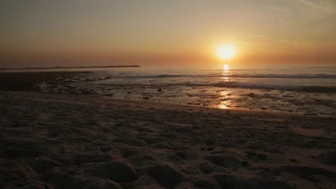 Sunset at Yo-Yo's, a Lambert's Bay surf spot, Western Cape, South Africa Stock Footage 242343501