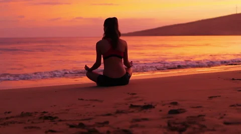 Sunset Yoga Stock Footage 52824807