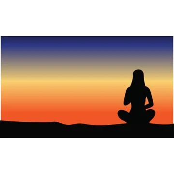 Sunset Yoga Illustrazione stock