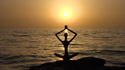 Sunset Yoga Meditation Stock Footage 160285710