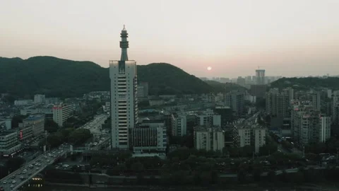 Sunset Yuelu Mountain in Changsha Stock Footage 167530406