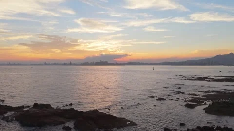 Sunset in Yumingzui, Qingdao Stock Footage 316832248