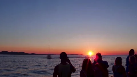 Sunset in Zadar Stock Footage 157648791