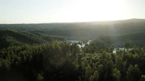 Sunset at Zezere river Stock Footage 234085681