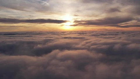 Sunset/Aerial/Cloudscape - Sunset Above Cloudscape Stock Footage 252038547