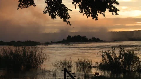 Sunset/Dusk at Zambezi River Stock Footage 22880887