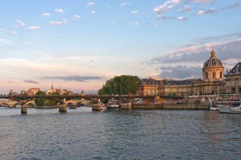 Sunseting over the Seine Stock Photos
