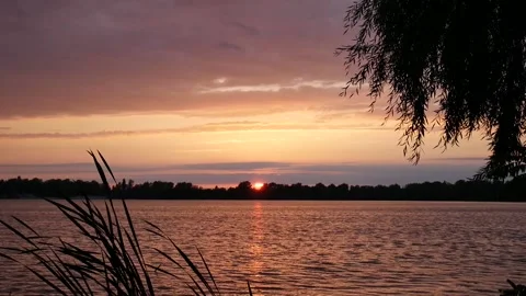 SunsetLake Stock Footage 138833959