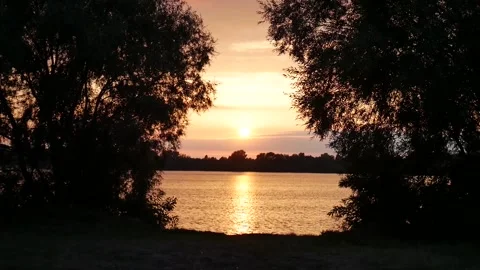 SunsetLakeBirds Stock Footage 138833958