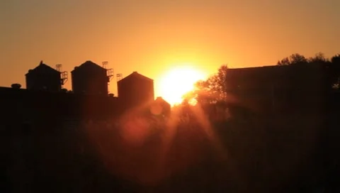 Sunsets among silos Stock-Footage 8775883