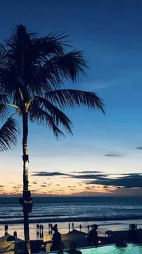 Sunsets on the beach Foto stock