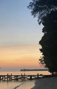 Sunsets on the beach Foto stock