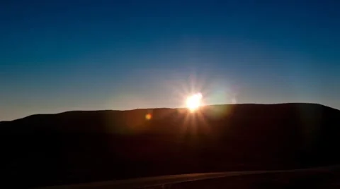 The sunsets behind the mountain, timelapse Stock Footage 8519749