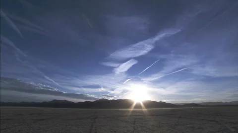 Sunsets on the desert Stock Footage 285189