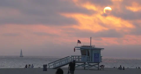 Sunsets Dips Behind Tower Video stock 192299331