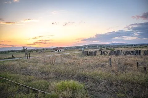 Sunsets in the Fields near, Stock Photos