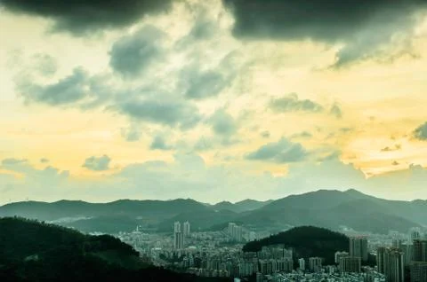 Sunsets of shenzhen Foto stock