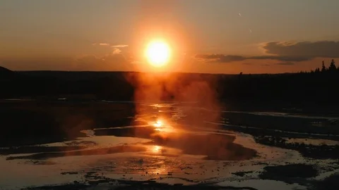 Sunsets at Yellowstone Stock Footage 93417318