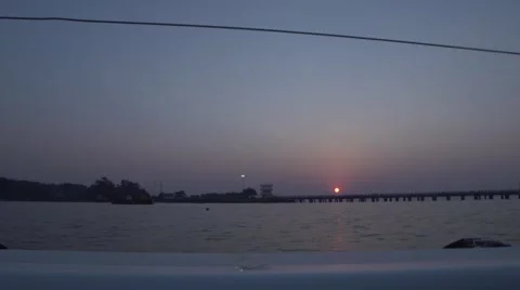 Sunsetting on Mandwa Jetty Stock-Footage 55439710