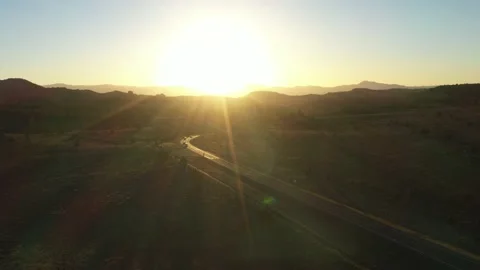 Sunsetting Over Highway Road in 4K Stock Footage 160572089