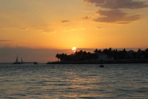 Sunsetting over key west. Stock Photos