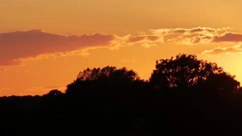 Sunsetting over the Suffolk countryside Stock Footage 155716137