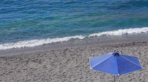 Sunshade at a beach Stock Footage 39934269