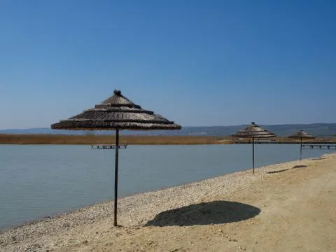 Sunshade on the beach Stock Photos