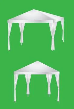 Sunshade mock up on green screen Stock Illustration