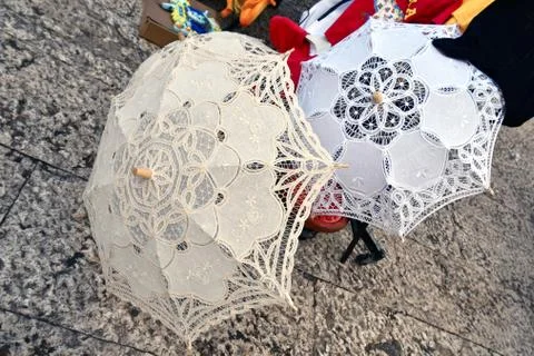 Sunshade umbrellas Stock Photos