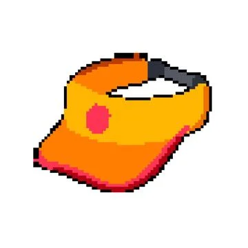 Sunshade visor cap pixel art vector illustration Stock Illustration