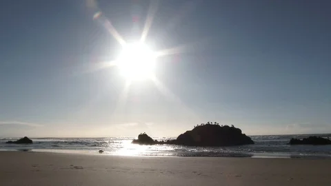 Sunshine On Beautiful Sandy Ocean Beach Video stock 72968143