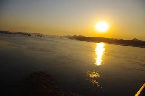 Sunshine of Changjiang river Stock Photos