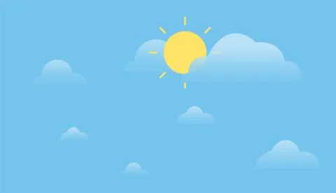 Sunshine with clouds and sky background.Simple summer sky design Stock Illustration