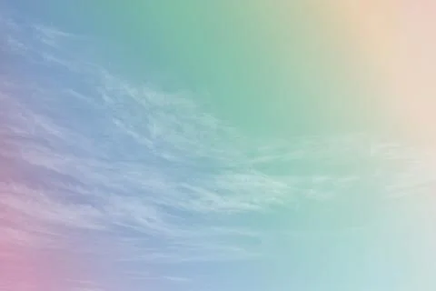 Sunshine clouds sky with a pastel soft color. Abstract blurred cyan gradient  Stock Photos