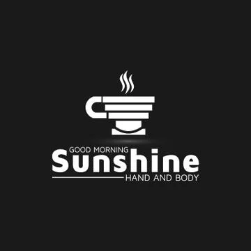 Sunshine coffee shop logo vector design template Stock Illustration