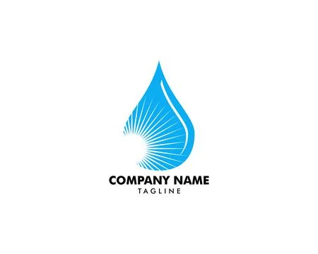 Sunshine Drop Water Logo Template Illustration Design Stock Illustration