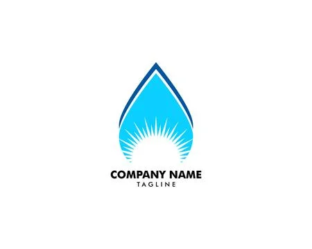 Sunshine Drop Water Logo Template Illustration Design Stock Illustration