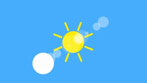 Sunshine icon animation with blue background. Icon design. Video Animation Stock Footage 108794252