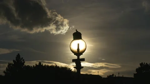 Sunshine inside a streetlamp Stock Footage 67580545