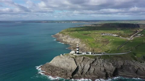 Sunshine at the Old Head Lighthouse, West Cork, Ireland 4K Stock Footage 234143505