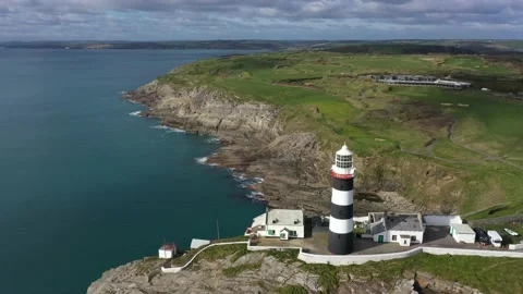 Sunshine at the Old Head Lighthouse, West Cork, Ireland 4K Stock Footage 234143559