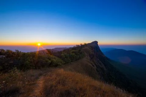 Sunshine over mountain Stock Photos