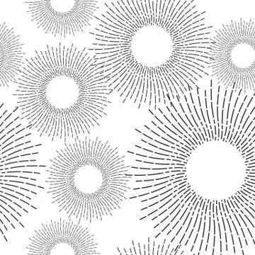 Sunshine Rays Retro Seamless Pattern Stock Illustration