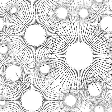 Sunshine Rays Retro Seamless Pattern Illustrazione stock