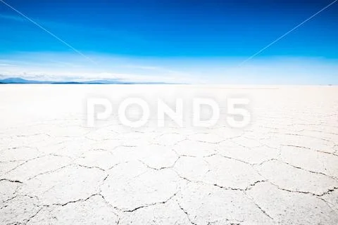 Sunshine Salar de Uyuni surface Stock Photos