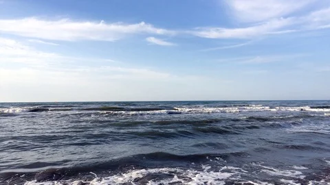 Sunshine on sea waves Stock Footage 125802043