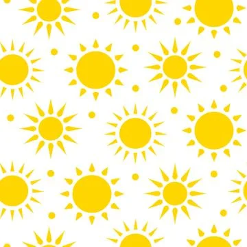 Sunshine seamless pattern sun with rays vector Stockillustratie